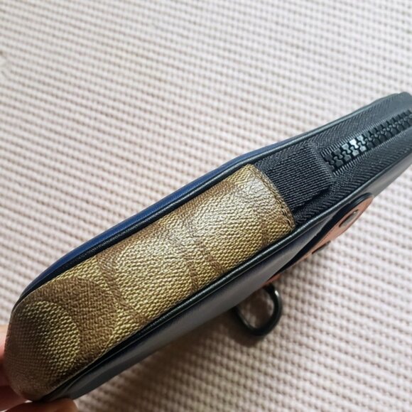 Coach North/South Hybrid Pouch Clutch In Colorblock Signature Canvas - Picture 5 of 13